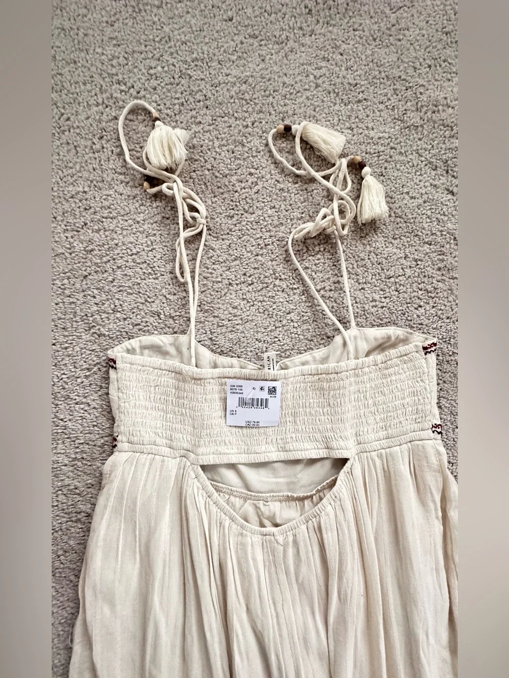 American Eagle Outfitters Empire Waist Embroidered Midi Dress Sz S - Picture 4 of 8